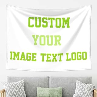 FASENG Custom Tapestry Personalized Backdrop Posters Upload Images Banners and Signs Customize For Bedroom Wall Hanging For Wedding Birthday Gift 80 * 60 inch Horizontal