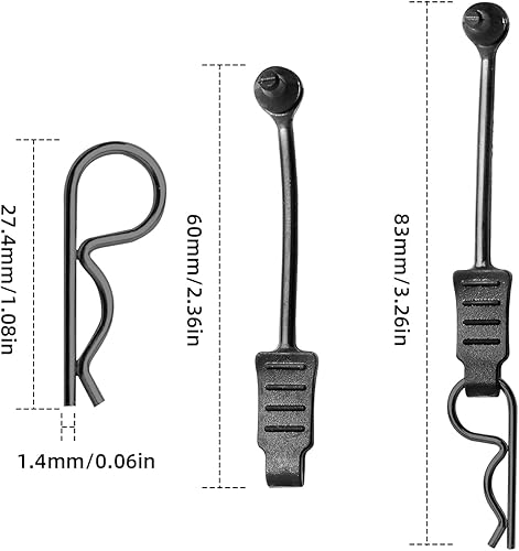 Miniatura 5 de Hobbypark - 20 clips universales para carrocería de automóvil a control remoto y retenedores para 110 Traxxas Arrma Axial Losi y All 18 Redcat HPI