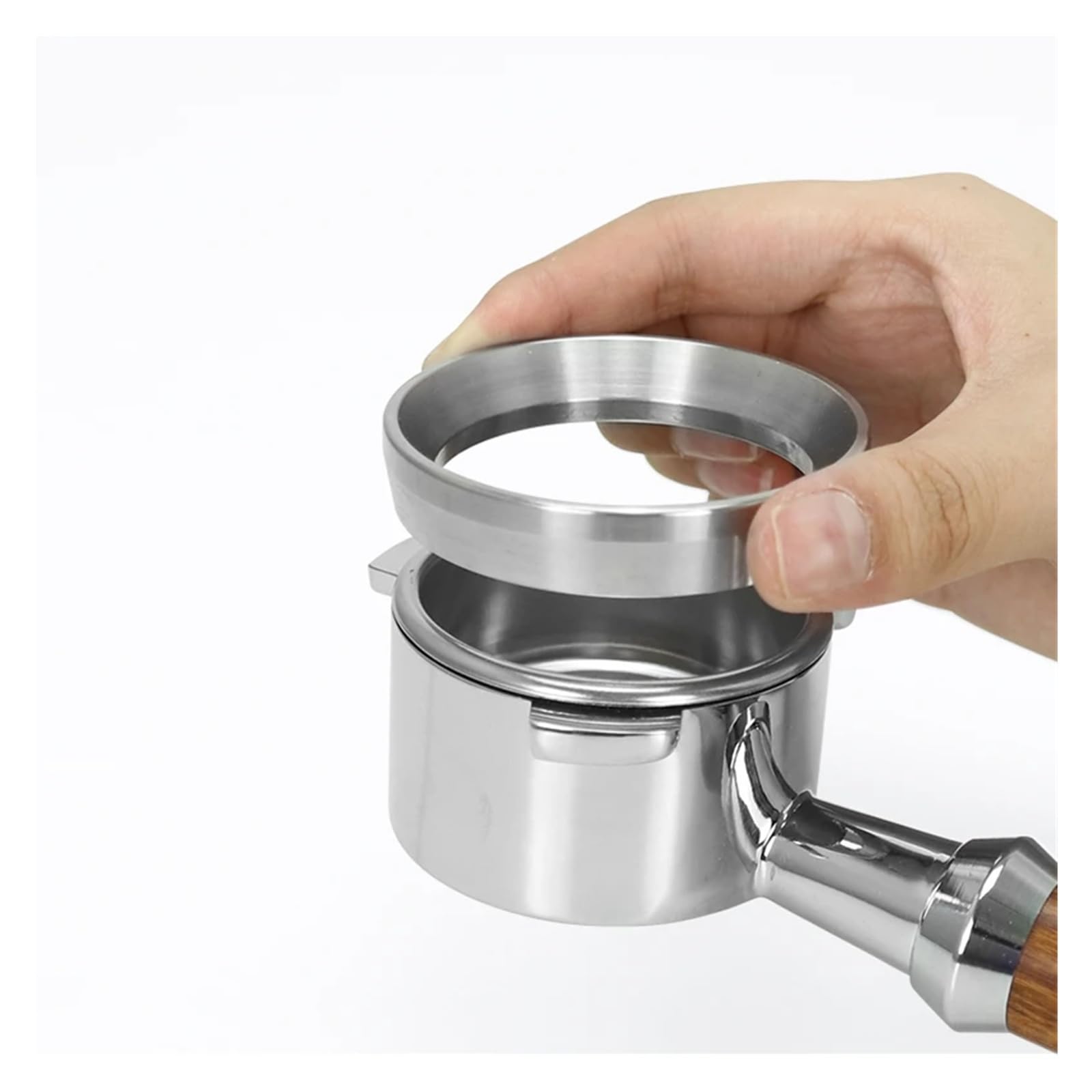 Anillo dosificador de café de acero inoxidable for 51mm 53mm 58mm anillo fuerte accesorios de Barista for el hogar(53MM)