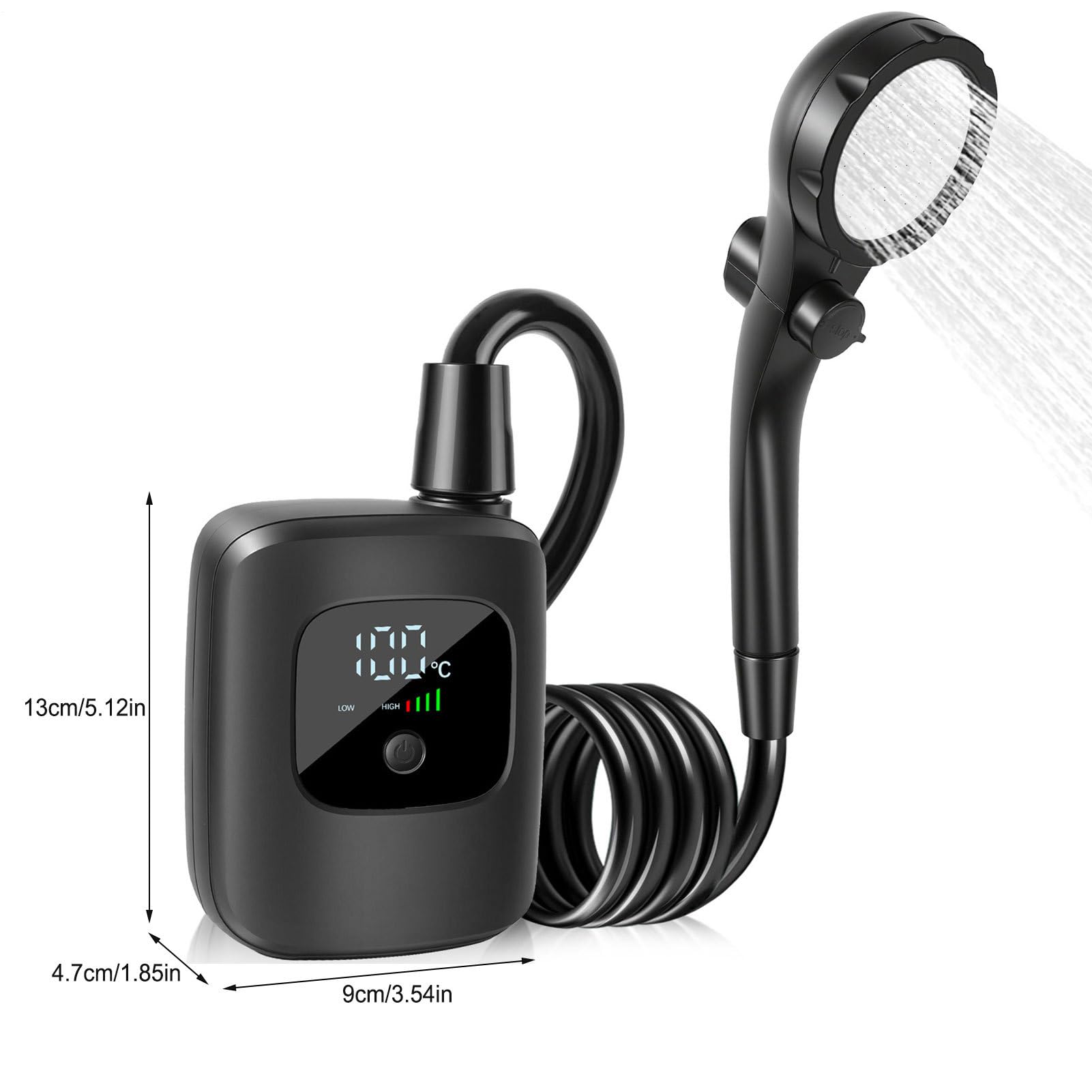 Ducha Portátil para Acampada 2400mAh para Suministros de Lavado de Coche | Ducha De Lavado Para Coche Y Acampada Para Playa Viajes Acampada Senderismo Pesca Jardinería Y Montañismo