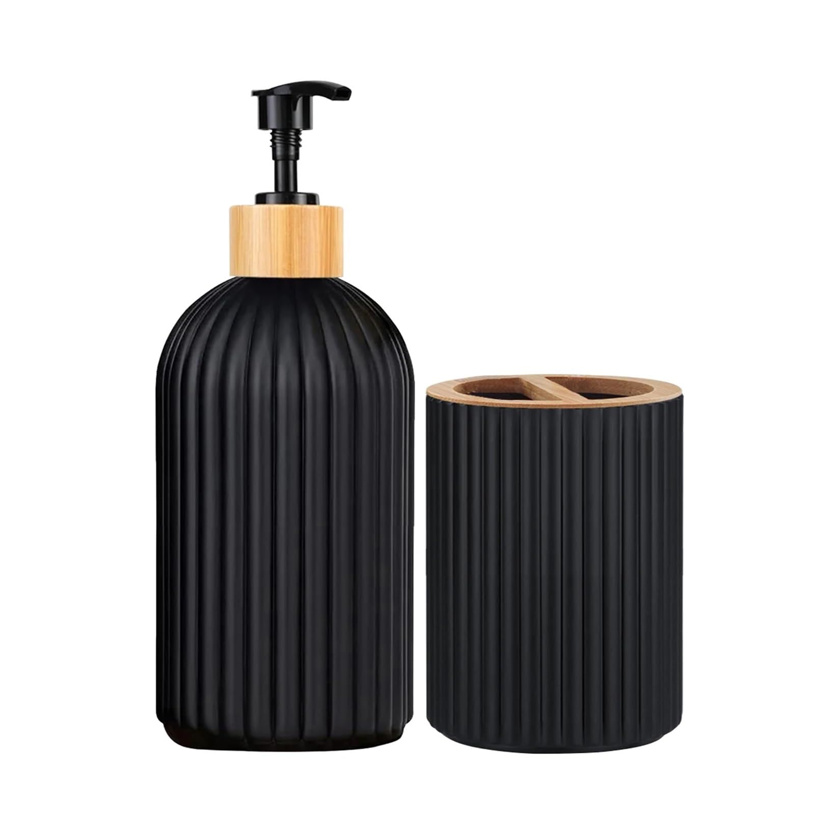 Bathroom Toiletries Set Container Hand Soap Dispenser Toothbrush Holder And Cotton Ball Box Decor Apothecary Jars(Color9)