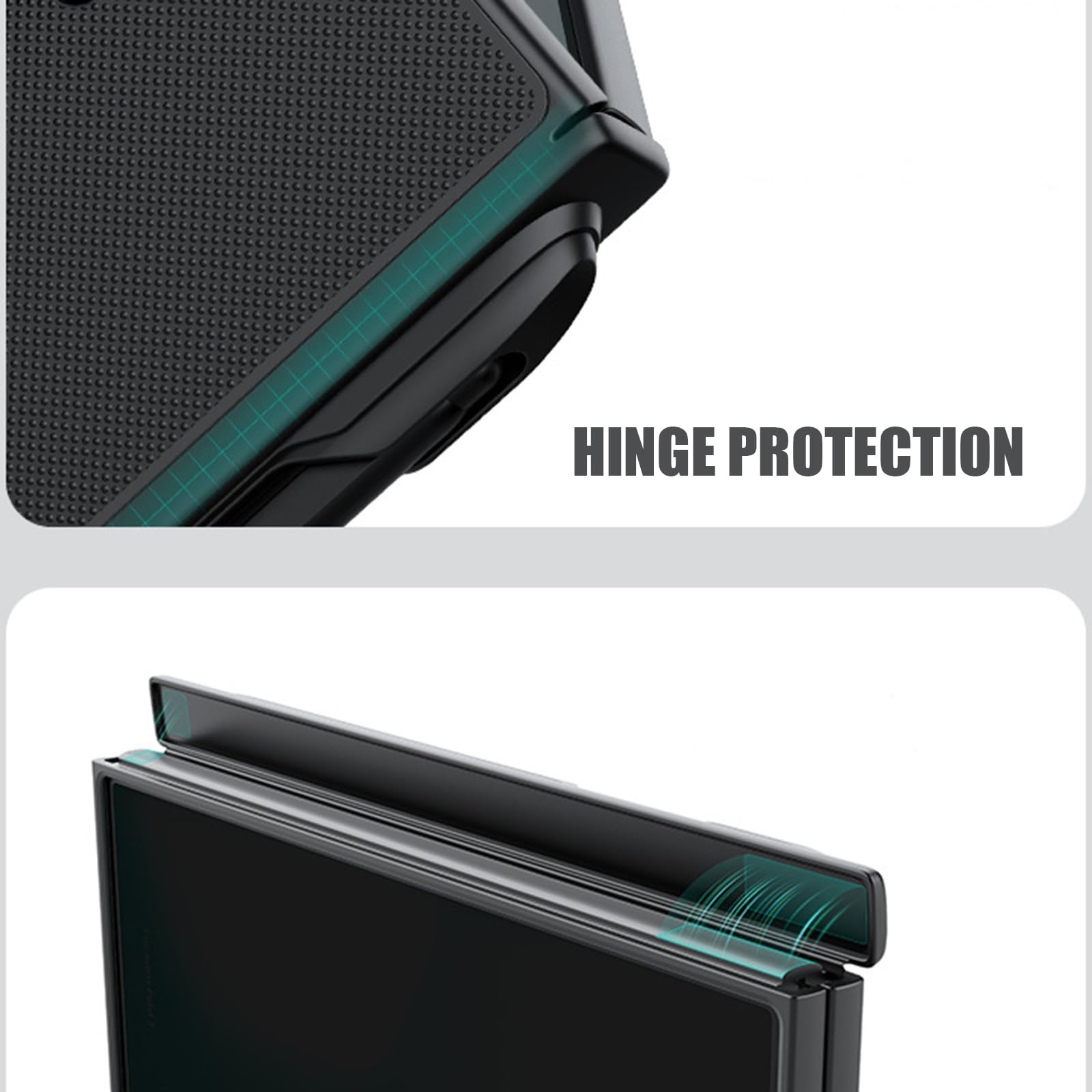Hülle Für Samsung Galaxy Z Fold 7, Vollständig Kameraschutz Handyhülle Mit Scharnier Schutzhülle rutschfeste,Schwarz,Fold 7