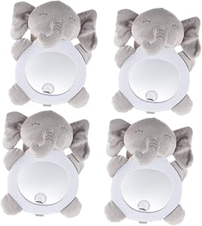 Toddmomy 4pcs Distorting Mirror Rear Mirror Baby Mirror for Car Rear Facing Car Mirror Car Baby Mirror Rear Facing Bumbo Baby Seat Car Stroller Mirror for Car Seat Rear Facing Toddler Grey