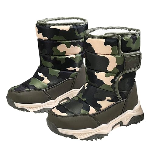 Hopscotch Unisex PU Printed Snow Boots in Green Color