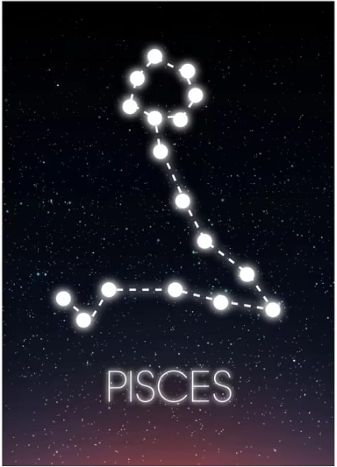 Abstract Zodiac Star Constellation Poster Pisces Canvas Wall Art Prints Wall Art Picture For Living Room Home Decoration- 50x70cm Unframed