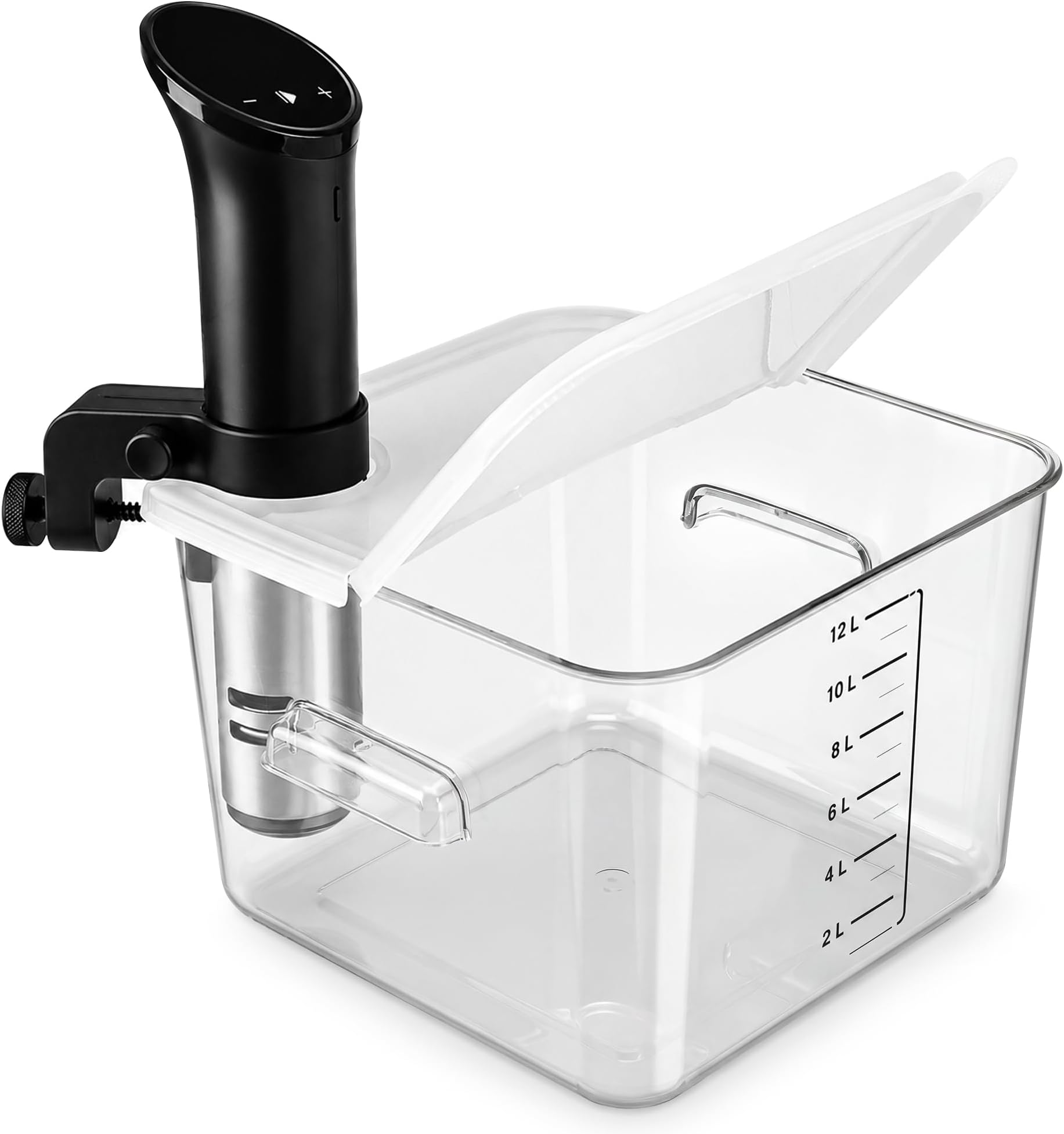 EVERIE Collapsible Hinged Container Lid, 12, 18, 20 Quart, Rubbermaid Container, Anova Compatible (Corner Mount)