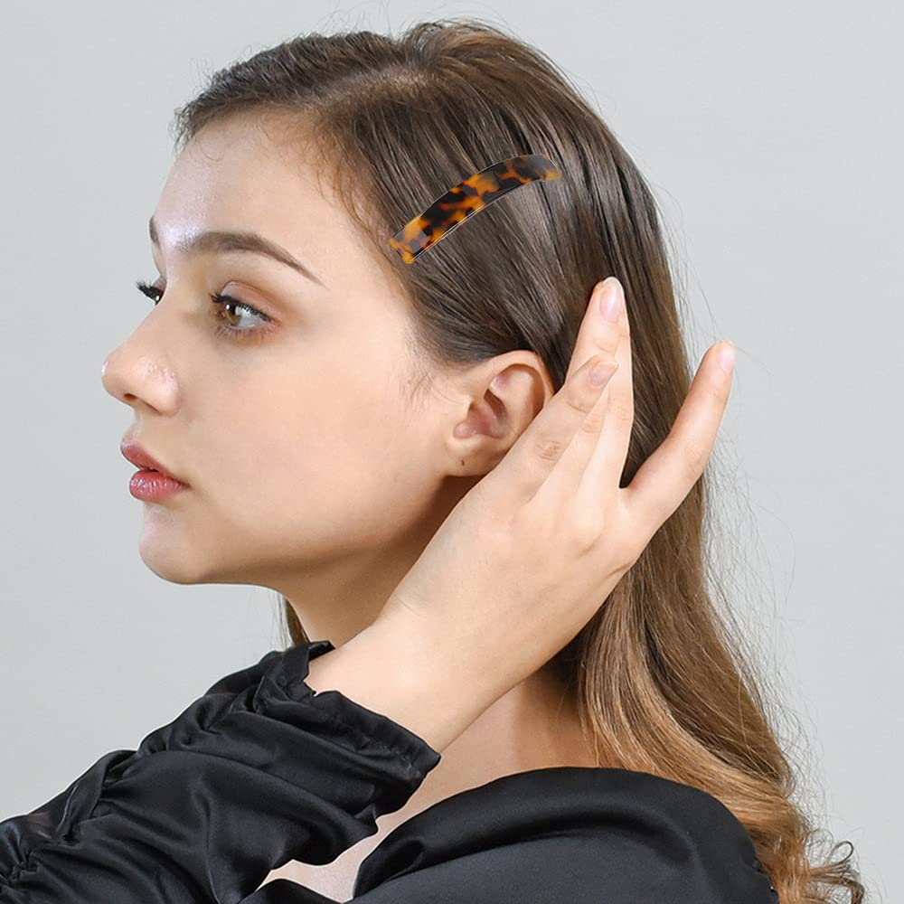 Amazon.com : 6 Pcs Tortoise Shell Hair Barrettes, Flat Hair  display picture 1