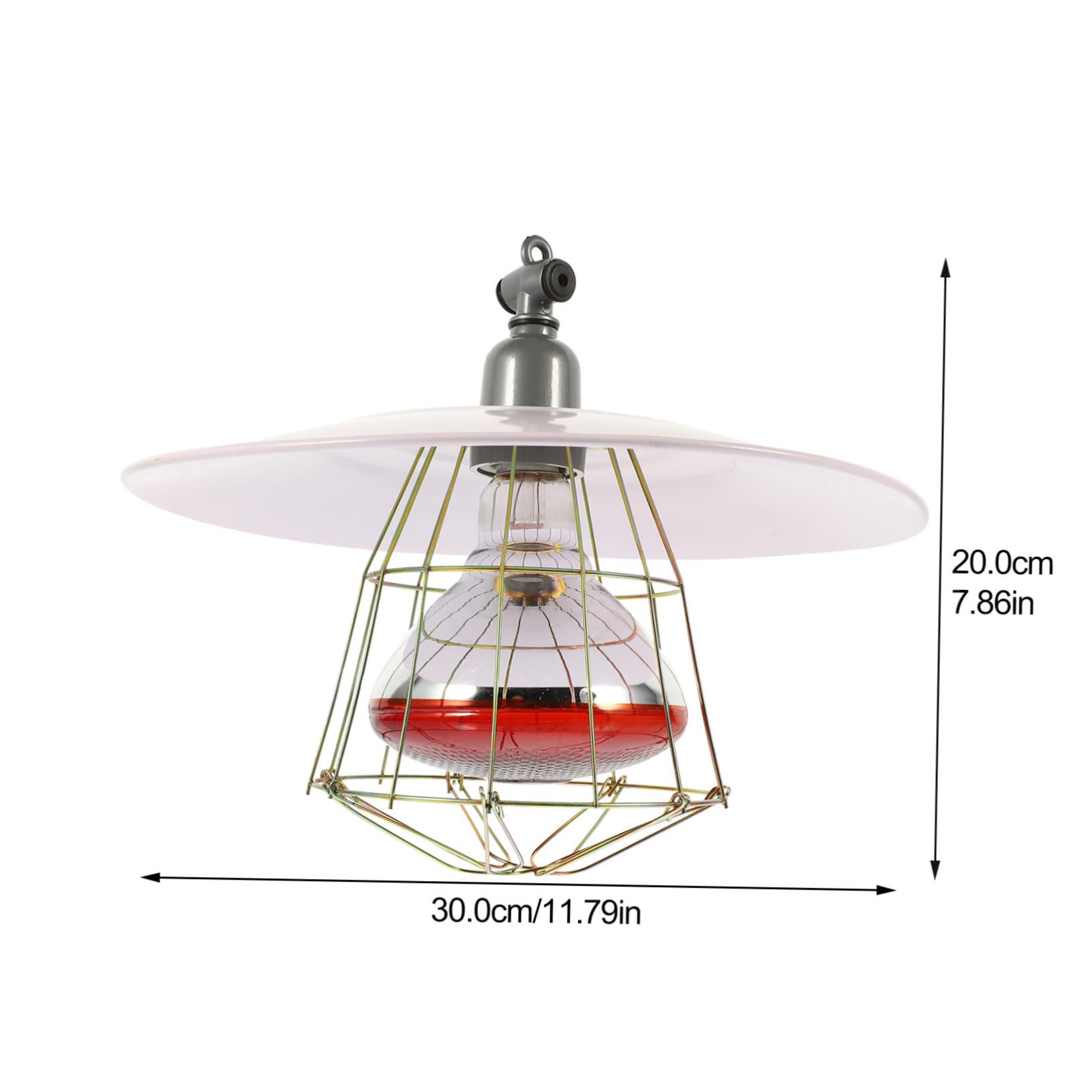 ibasenice Lampada Termica Riscaldante per Gabbie di Piccoli Suini e Animali Domestici Coprilampada in Metallo Bianco, Effetto Riscaldante Efficiente Colore Casuale per Allevamento