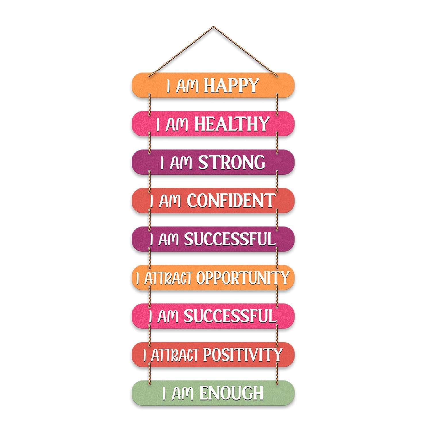 Shivoorya Store Positive Affirmations Motivational Wall Hanging - MDF Wooden Daily Mantras Quote Plaque for Office, Study Room & Bedroom Decor - Manifestation & Self Care Gift - Colorful 3D Decorative Item-image-15