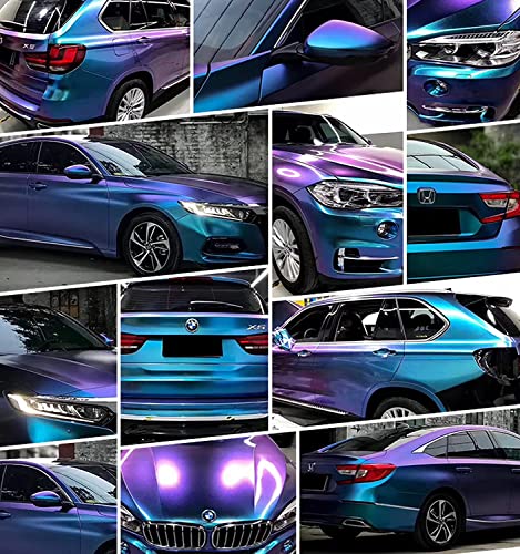 Asendiway Purple Blue Matte Chameleon Vehicle Car Vinyl Wrap Roll Color Change Adhesive Decal Sticker Film Sheet Air Release Diy Decor Vinyl #TOP4