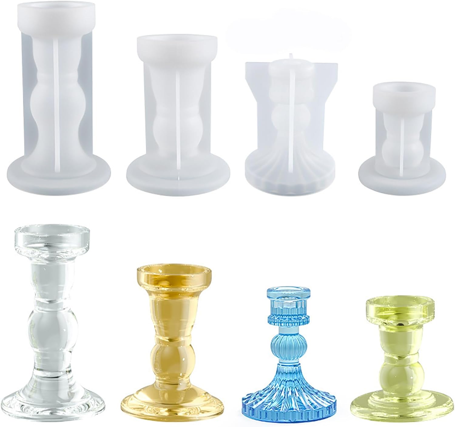 4pcs Silicone Mold Candle Holder, Roman Column Vintage Silicone Casting Mold Candle Holder, Silicone Mold Resin, Candle Holder Mold Epoxy Resin Silicone Mold