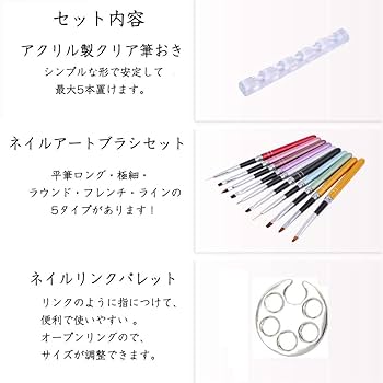 【値下げ不可】アノグラ ネイル用筆3本セット Amazon | BORN PRETTY ネイルアートブラシセット ネイル筆