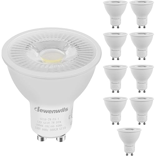 DEWENWILS GU10 LED Bulb, Dimmable, 500LM 5000K Daylight Track Lighting 7W(50W Equivalent) Bulbs for Kitchen, Living Room, Bathroom, Bedroom, UL Listed, 10 Pack