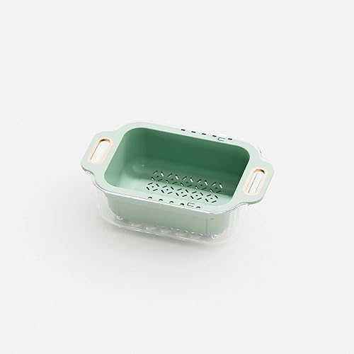 Miniatura 4 de Colador sobre el fregadero con cuenco extensible para lavar la cocina, 2 en 1, de doble capa y cesta para lavado de frutas y verduras, pasta de