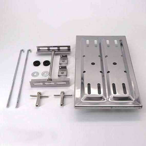KIPA Universal Stainless Steel Universal Battery Tray Holder Hold Down Kit Street Durable 7 1/2 wide & 13 1/4 long
