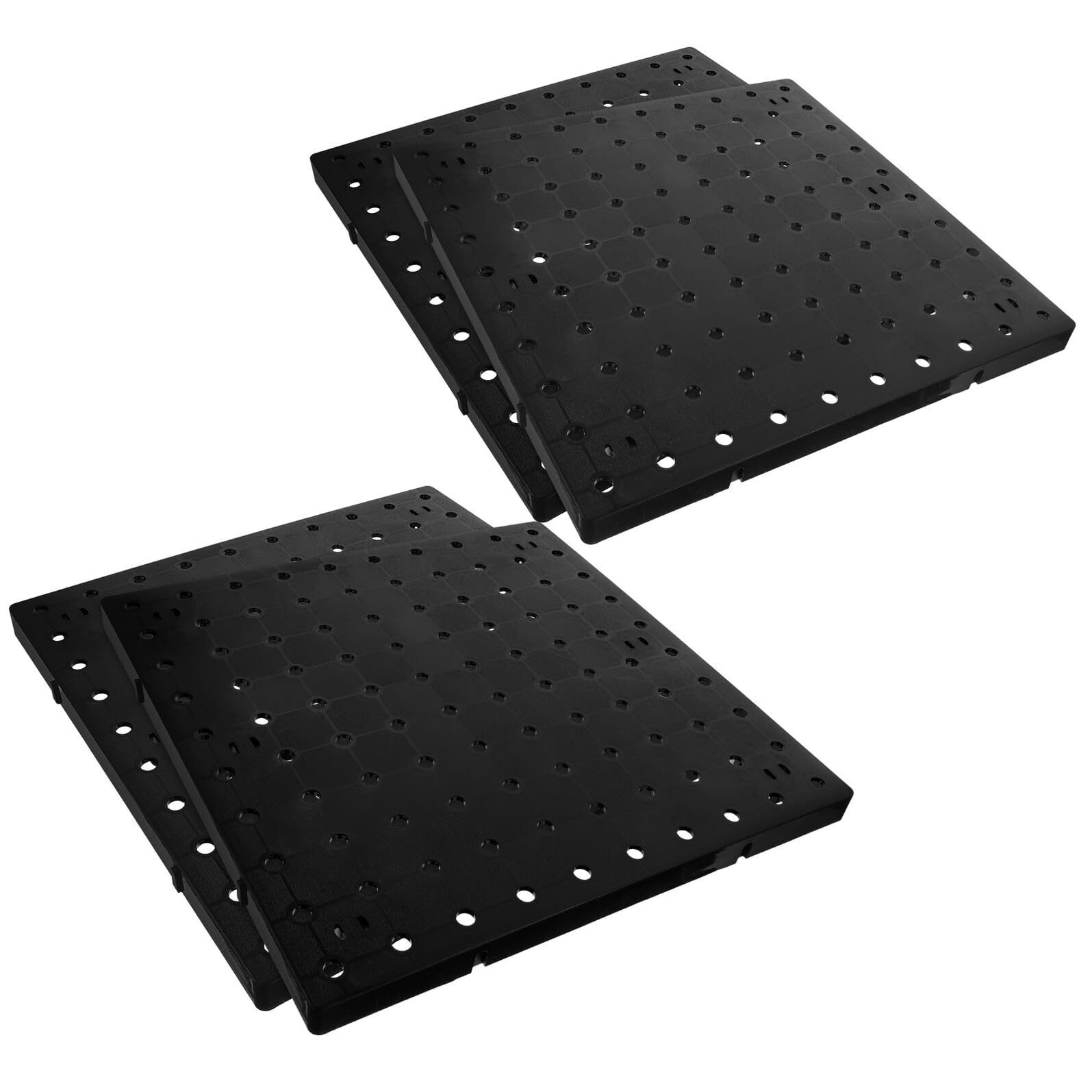 Hemobllo Soporte de Exhibición Tablero Perforado de Plástico Abs Negro Grande 4 Piezas sin Necesidad de Taladro para Organización Cocina, Baño y Dormitorio, Solución Práctica Ahorro