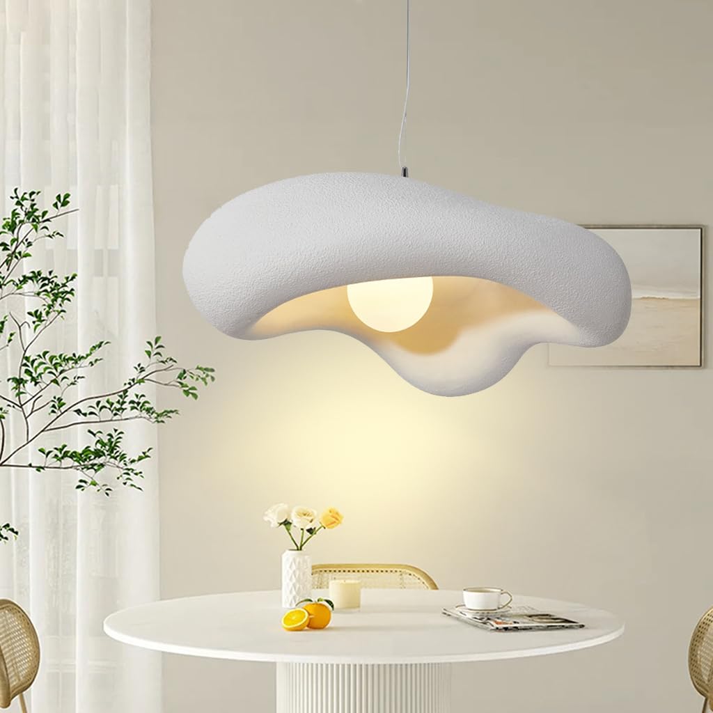 MyLjp Pendant Dining Table Lamp Hanging Lamp Kitchen Lamp White E27 Dining Room Vintage Farmhouse Pendant Lamp Height Adjustable Chandelier Creativity Kitchen Living Room Office Lamp 60cm(White)