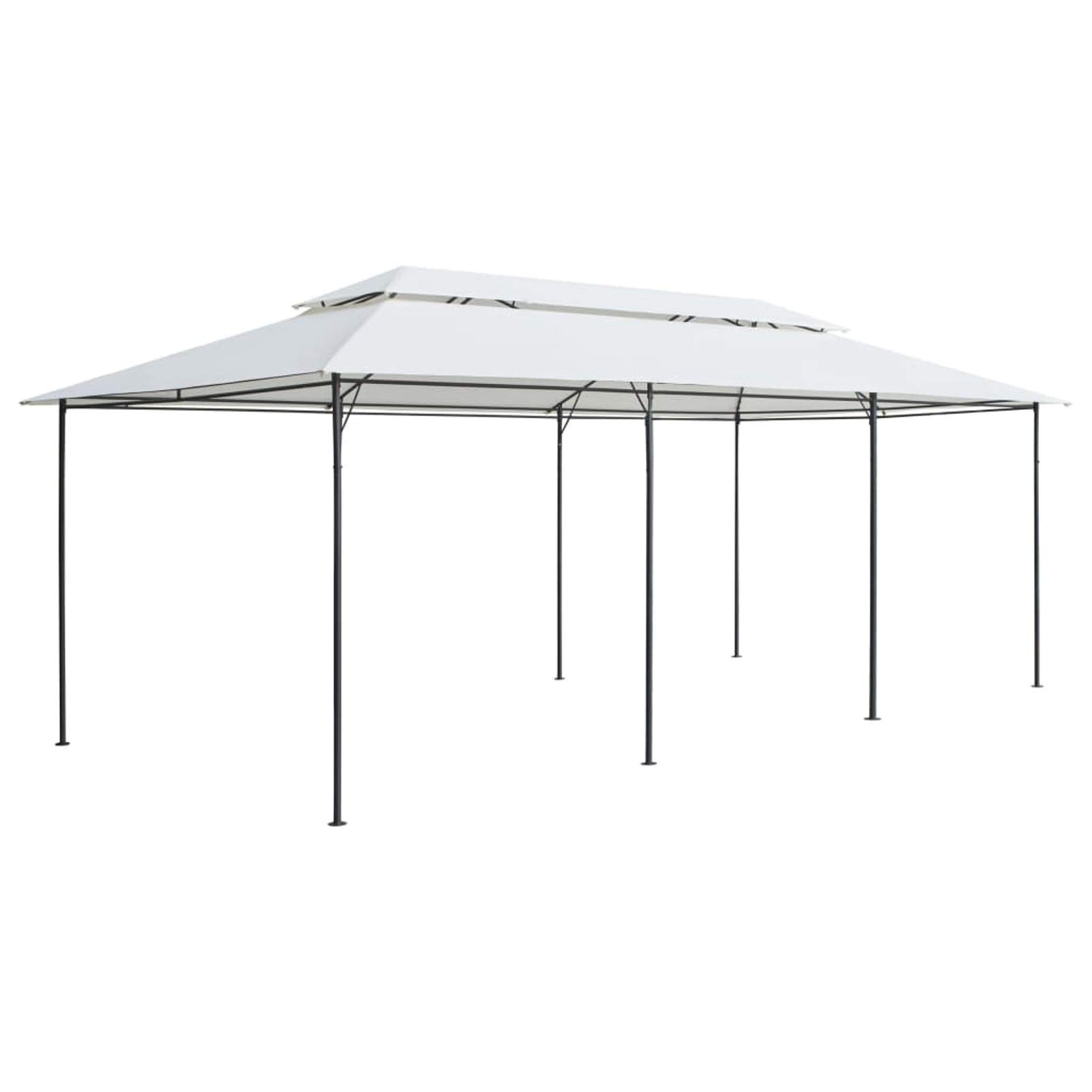 Homgoday Altana zewnętrzna, altana 600 x 298 x 270 cm biała 180 g/m², altana zewnętrzna do ogrodu, balkonu, tarasu, składana altana ogrodowa,