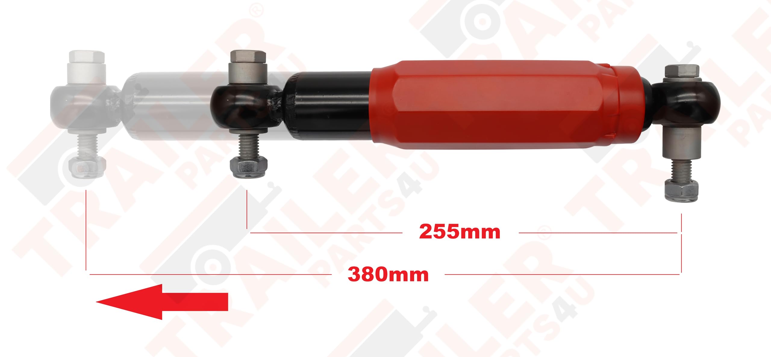 trailer parts4u Radstoßdämpfer rot 2000 3500kg Anhänger Achse passend für Alko Octagon Plus (2X)