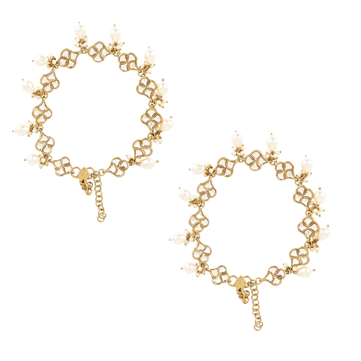 I Jewels Traditional Gold Plated Adjustable Kundan Pearl Payal Anklets Jewellery for Women & Girls (A062) (White) (B0D2R1PZFK) Amazon Price History, Amazon Price Tracker