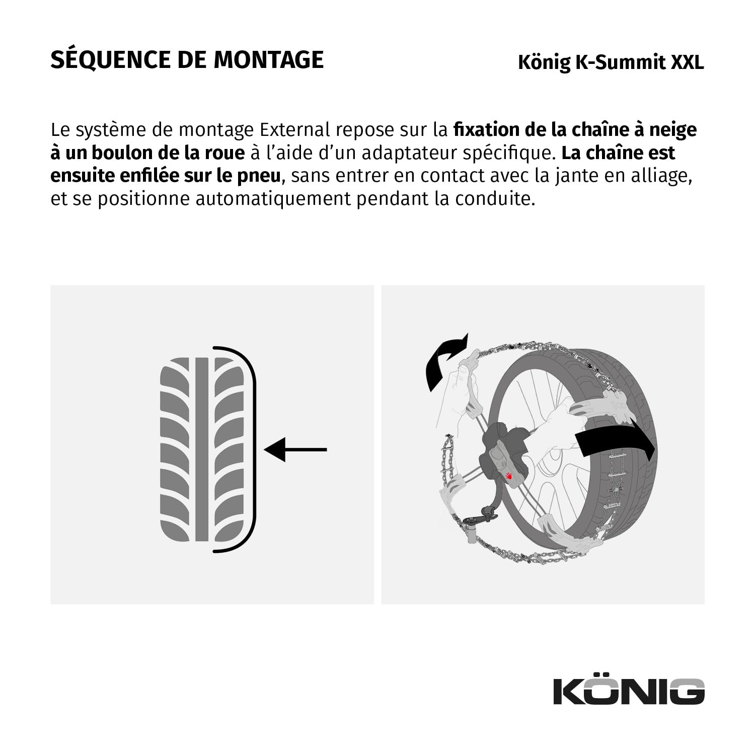 KÖNIG K-SUMMIT XXL K66 - Chaînes à Neige, Set de 2