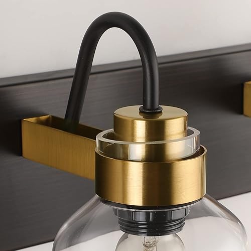 Miniatura 7 de PRESDE Lámparas de tocador de baño bronce cepillado negro vanidad 5 luces para iluminación de pared de baño