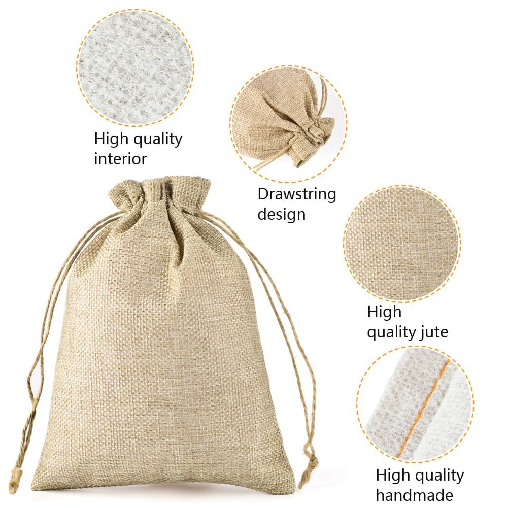 CLYPY - Sacs en toile de jute - 40 x 60 cm - 20 pièces - Multi-occasion - Noël, Douche Nuptiale