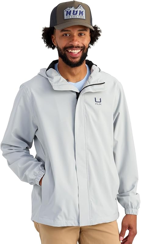 HUK Men's Storm Heavy Duty Rain Jacket 2.0, Waterproof, Windproof, Breathable Rain Coat for Fishing and Outdoor Activities