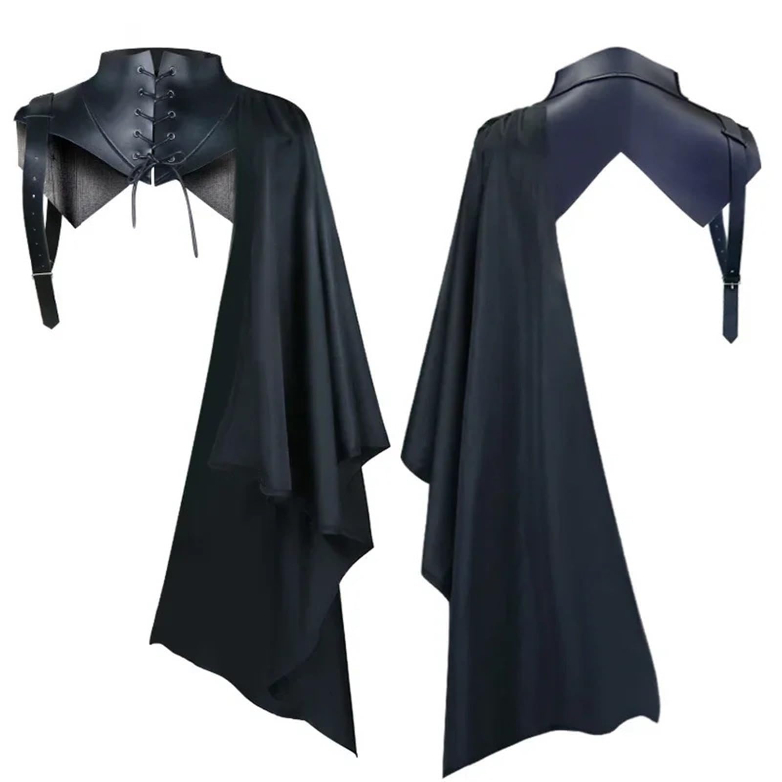 Armatura da Spalla Vintage Costume da cosplay con lacci e armatura medievale vintage con una spalla e mantello punk gotico