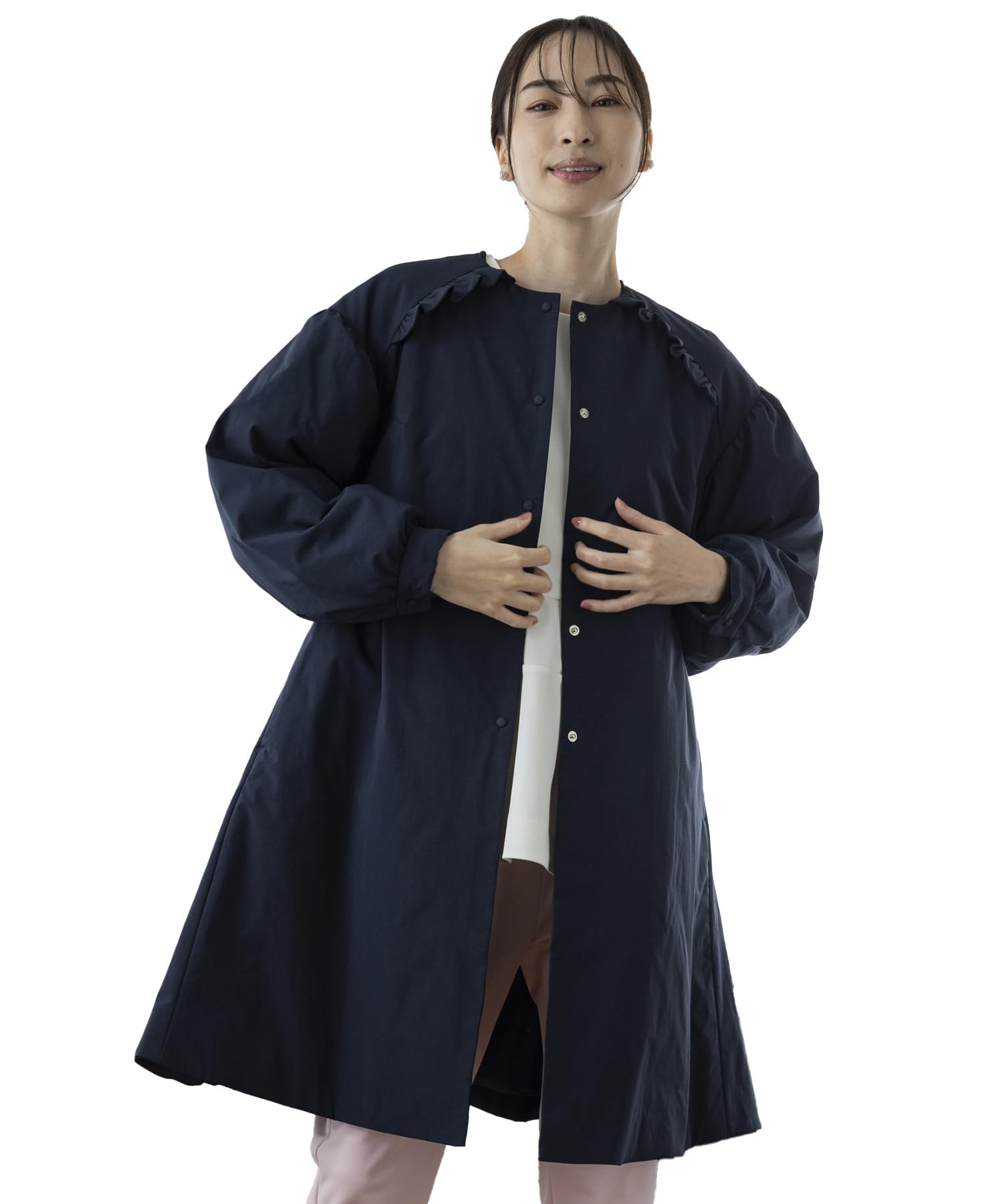 Amazon | [ソーノ] コート NAVY フェミニニティ撥水パテッドコート