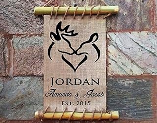 Antlers Love Burlap Print Wall Decor, Wooden framed Rustic wall hanging, Customize Burlap Print, Mr & Mrs Personalized Burlap Prints, Framed Burlap Prints Sign