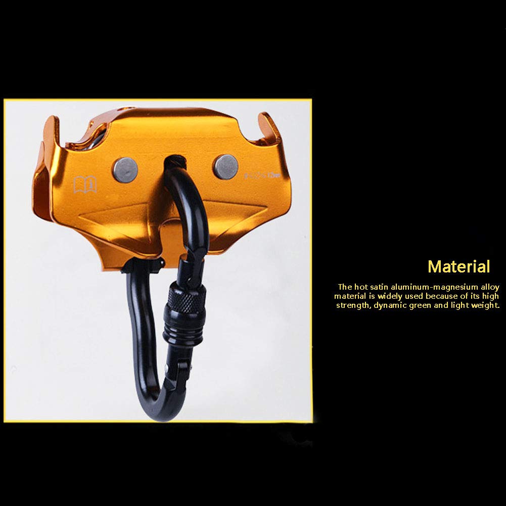 NANANA Polea Doble de Aleación de Aluminio 20 KN Tirolina Cable de Rescate Carretilla Equipo de Escalada al Aire Libre Trabajo Aéreo Montañismo Tándem de Elevación, 15x12cm