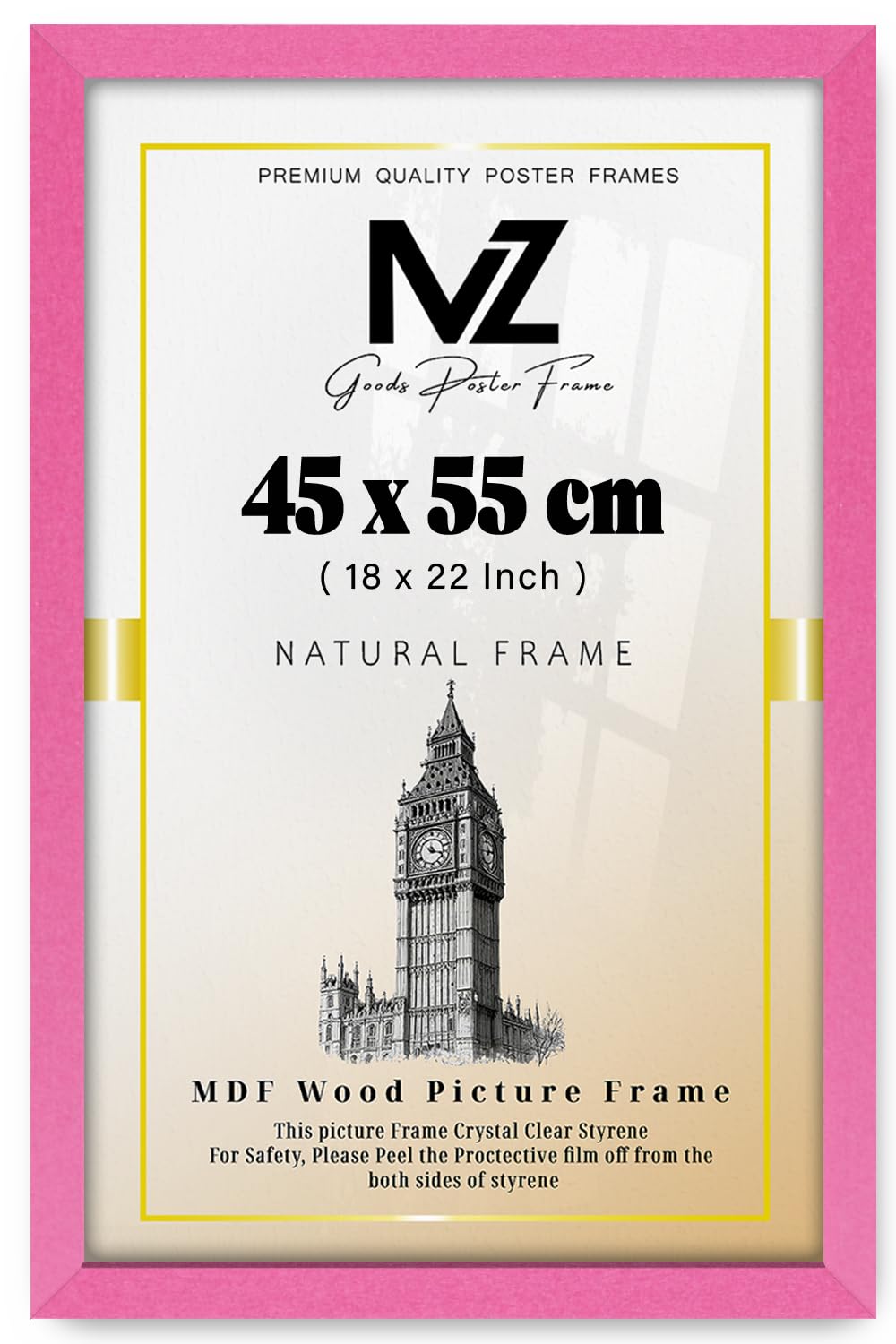 Mz Goods Pink | Flat Style 22 Inch X 18 Inch Gallery-Style (45 X 55 Cm) Picture Frame | Signature Collection [ ]