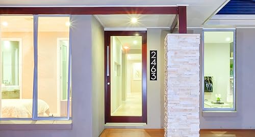 Miniatura 6 de Letrero flotante moderno de 6 pulgadas con dirección vertical para pared - Letrero de montaje en pared personalizado para el hogar o al aire libre -