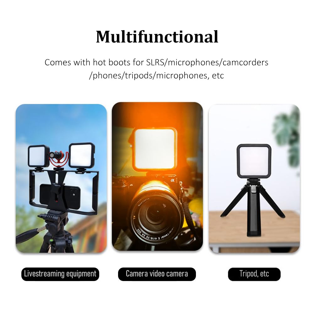 Andoer Luce Video LED Portatile 3000K-5600K Dimmerabile Per DSLR, Videocamera, Vlog E YouTube