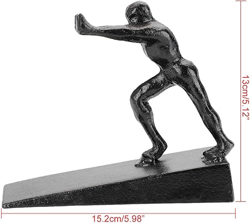 Miniatura 10 de Sumnacon 2 topes de puerta de hierro fundido resistentes y rústicos para evitar perforar agujeros cuñas de metal vintage en todas las superficies