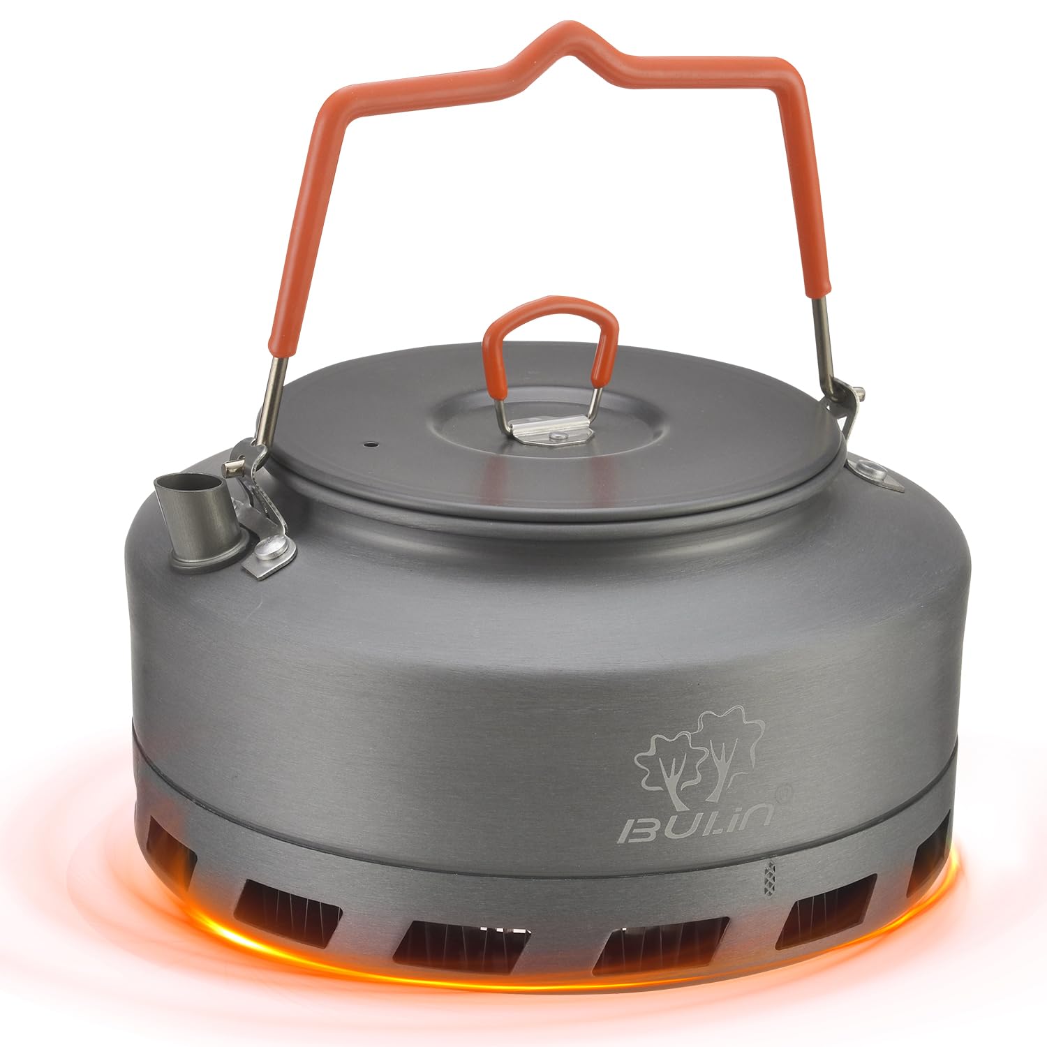 BULin アウトドア ケトル 1.6L ヒートEXやかん ヒートエクスチェンジャー 【爆速沸騰・高効率湯沸かしポット】 キャンプ やかん 直火対応 クッカー 鍋 軽量 ハードアノダイズ加工 コンパクト収納 OD缶対応 登山 ソロ〜ファミリー用 湯沸かしポット