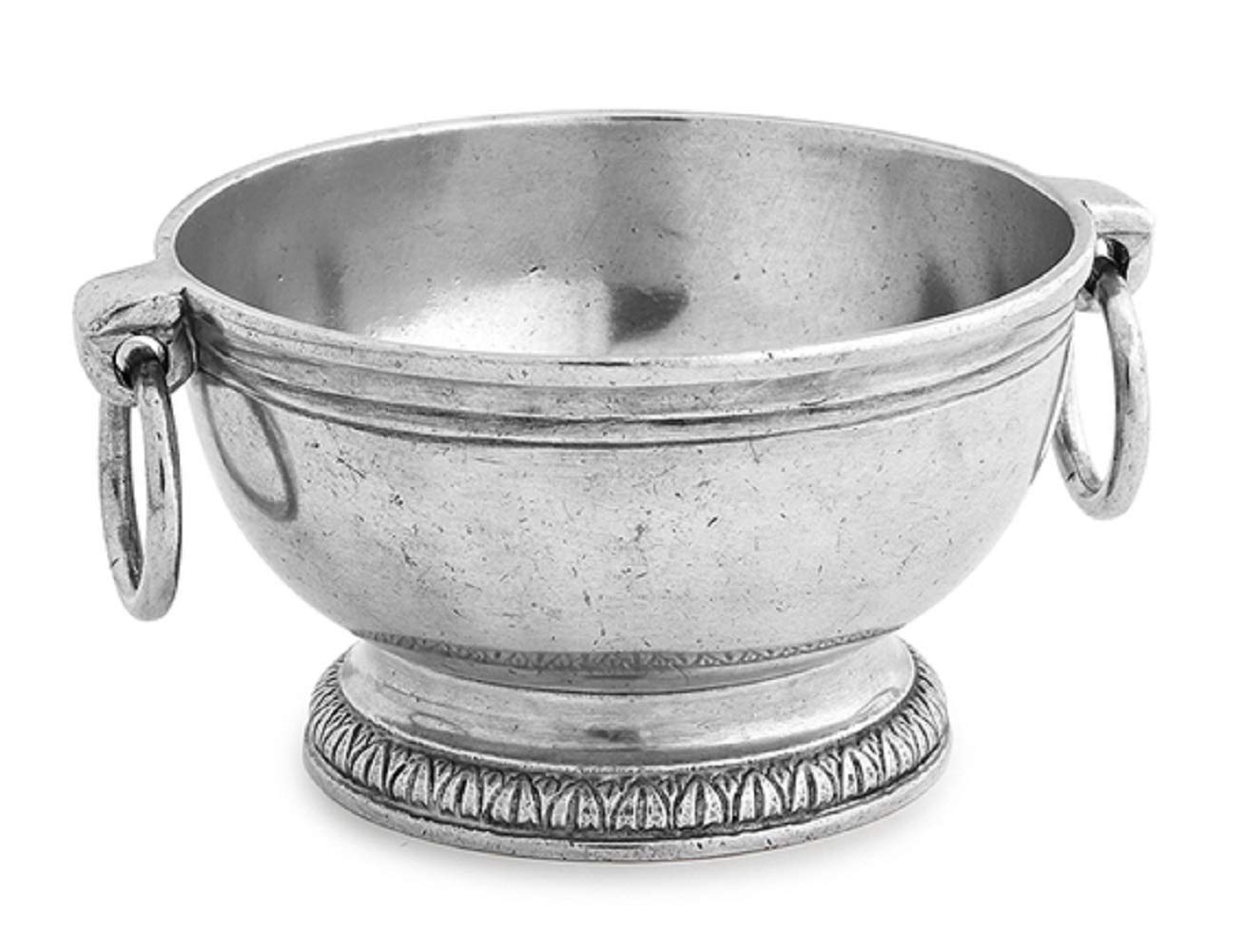 Arte Italica Peltro 5.5 Inch Pewter Bowl with Ring Handles