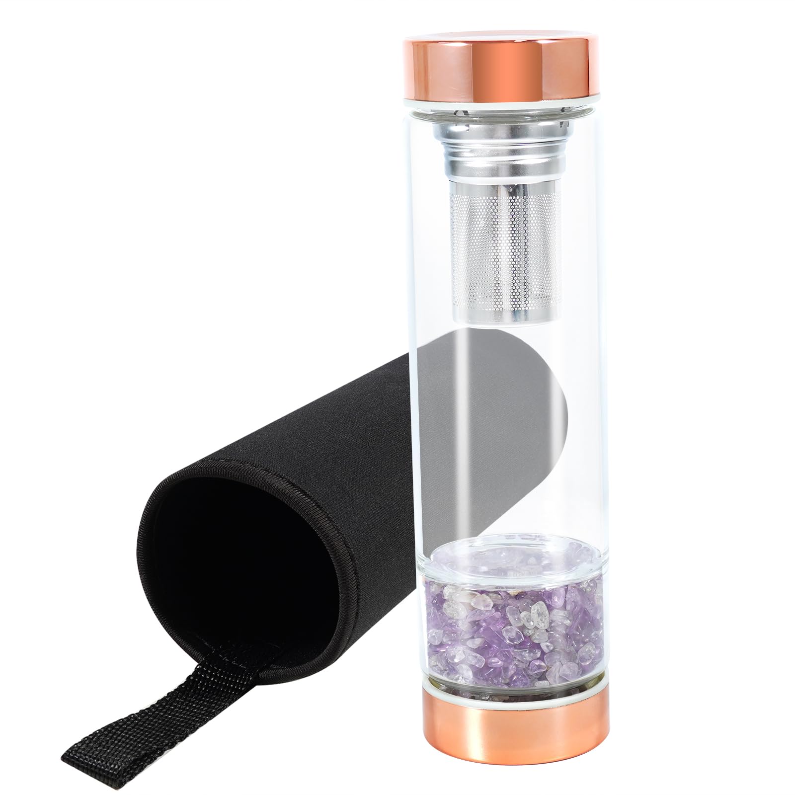 soulnioi Healing Crystal Glass Water Bottle