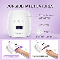 Vista 6 de MelodySusie P-Plus30I - Lámpara de uñas profesional LED UV, secadora de uñas de alta eficiencia con 3 temporizadores y base desmontable que cura
