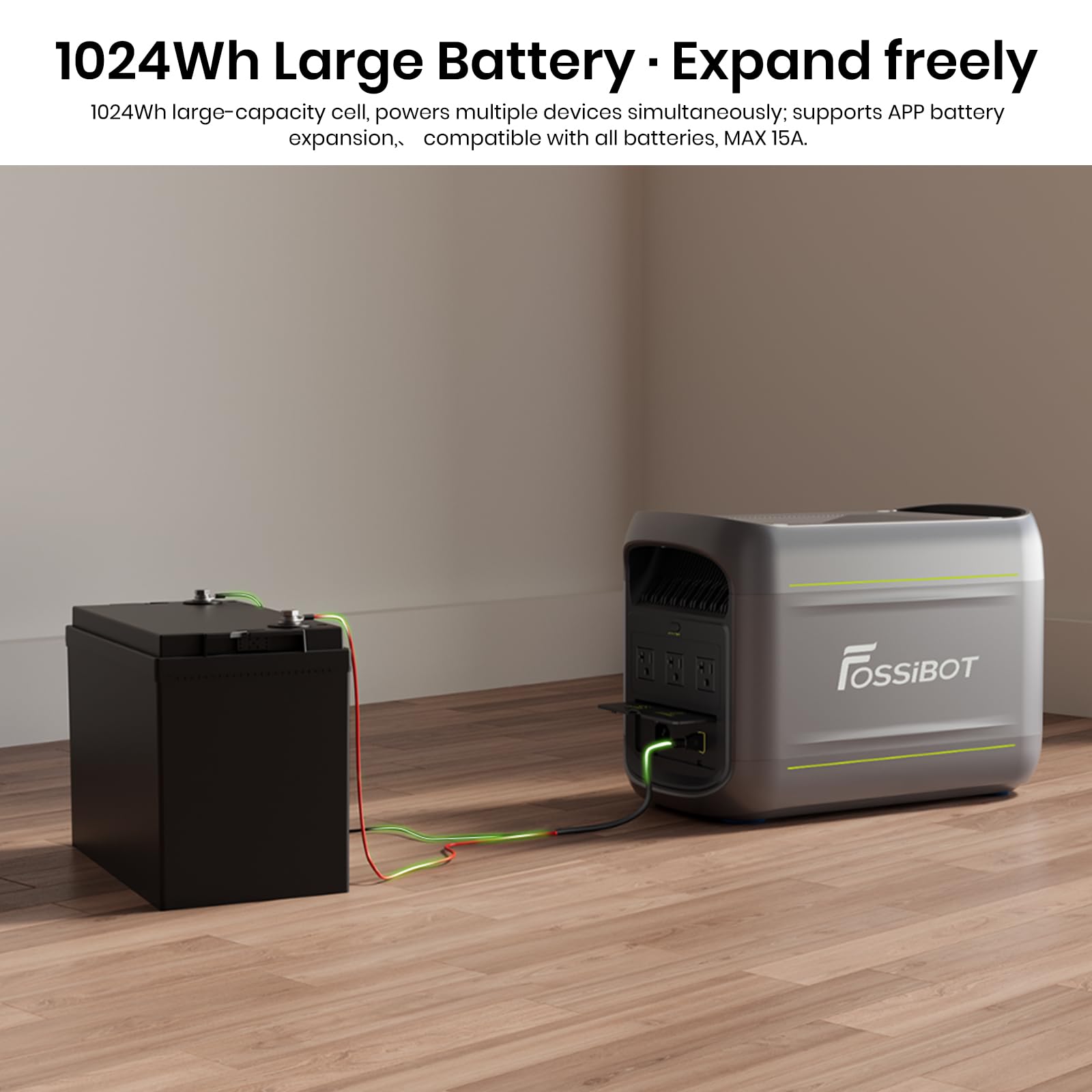 FOSSiBOT F1800 Tragbare Powerstation 1800W, 1024Wh LiFePO4 Solargenerator mit 200w solarpanel, 100W Typ-C, 0-100% Akku in 45 Min, für Camping, Wohnmobil, RV, Reisen