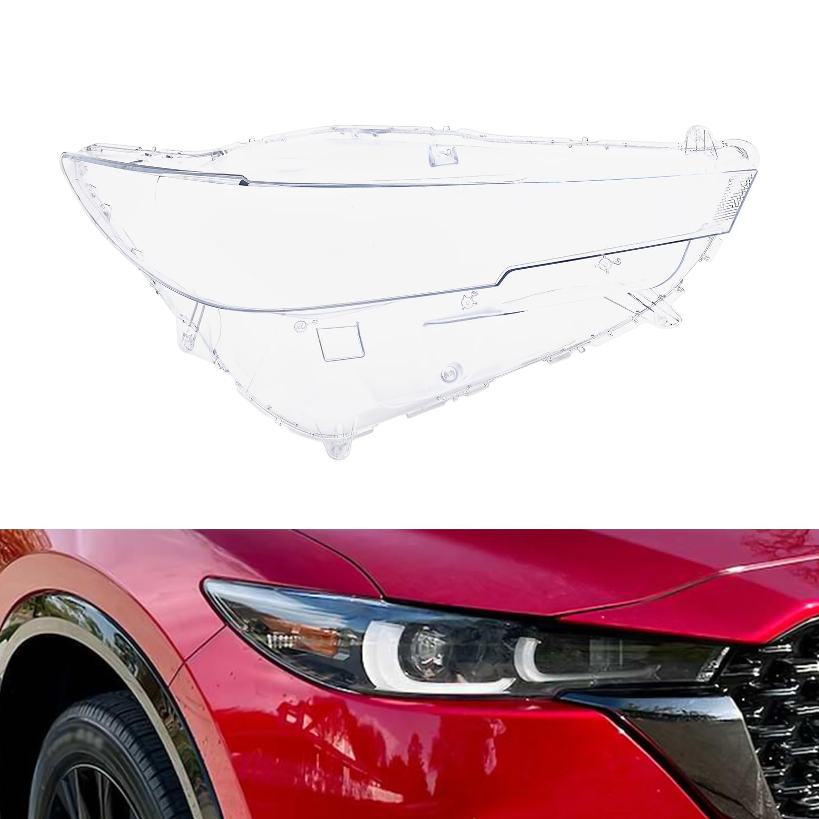 Tsomony - for 2022 2023 2024 Mazda CX-5 Right Front Headlight Lens Cover Passenger Side Replacement Clear Lens Cover