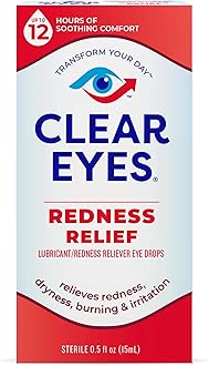 Clear Eyes Redness Eye Relief Eye Drops, 0.5 fl oz (Pack of 1)