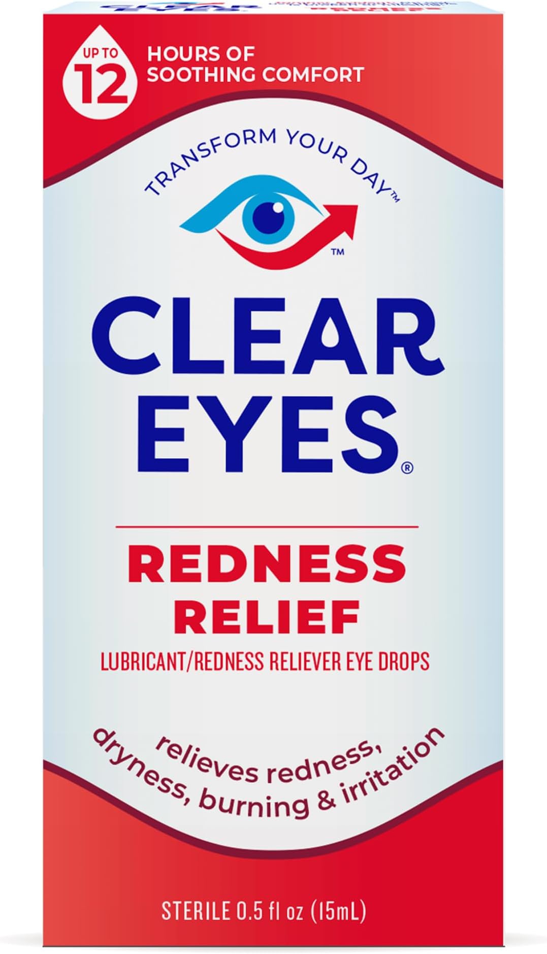 Clear Eyes Redness Eye Relief Eye Drops, 0.5 fl oz (Pack of 1)