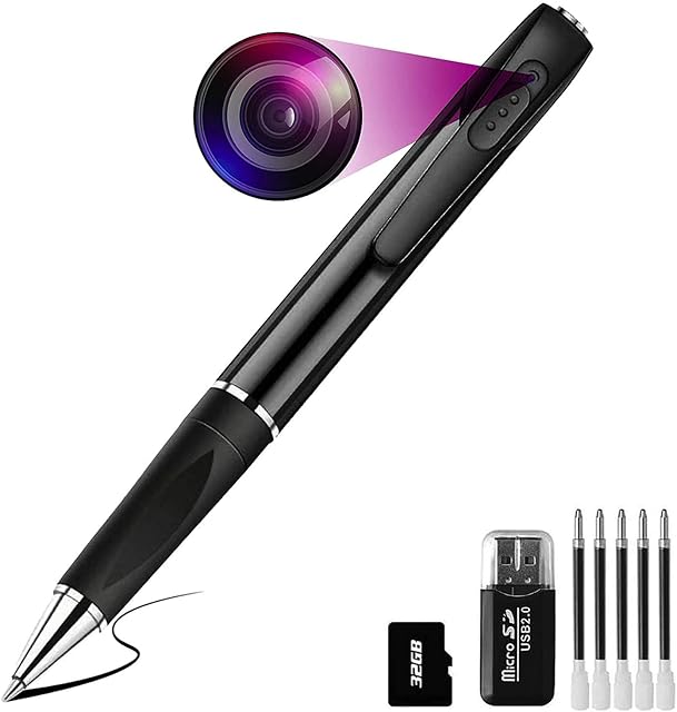 Spy Cameras Pen 1080P Hidden Cameras Mini Portable Pocket Cam Covert Camera with 32GB SD Card Secret Camera with Video Recording Photo Taking for Home Business Conference