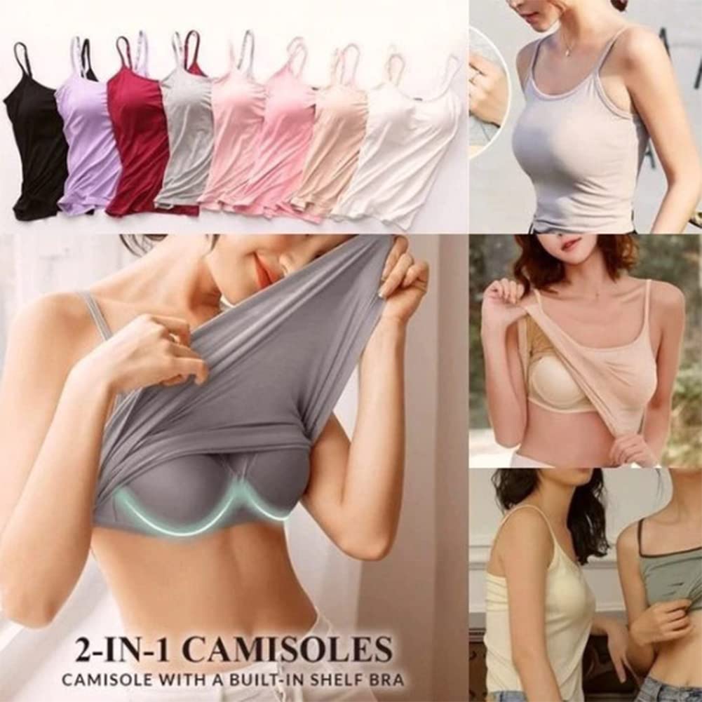 zxcvb 2-In-1 Camisoles, Tank with Built-In Bra, Tank Top For Women