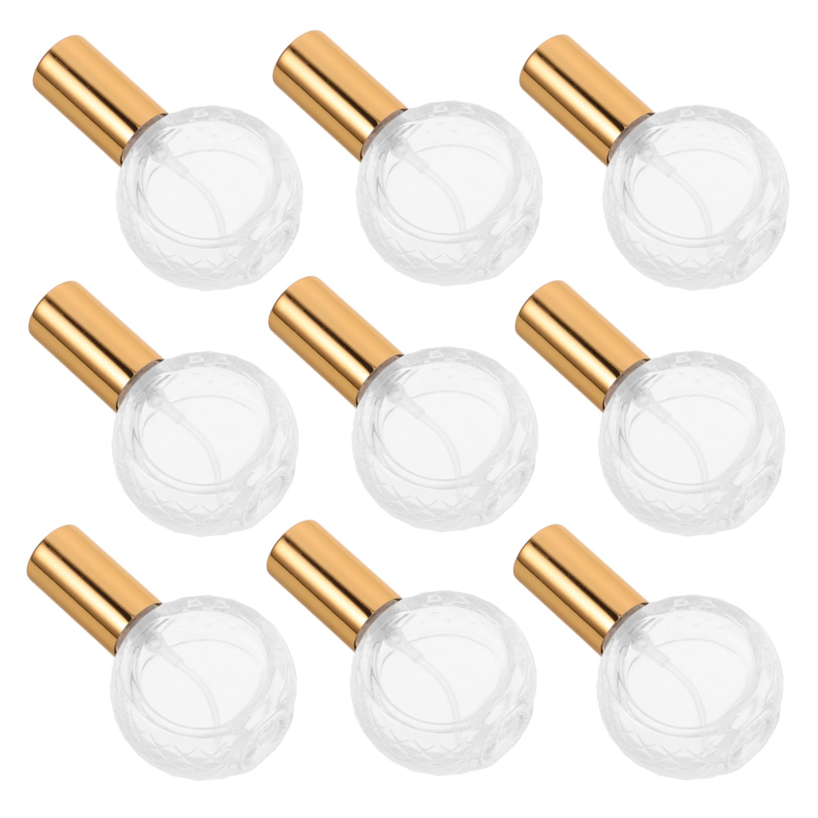 PACKOVE 10ml Wiederbefüllbare Glas Parfümzerstäuber, Flach Rund, Gold
