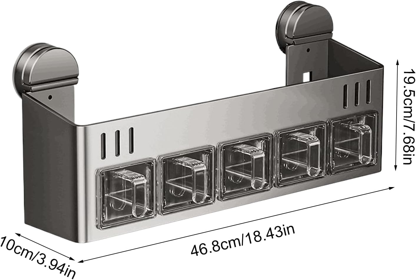 調味料ラックオーガナイザー - 吸盤2層調味料ラック、ドリル不要、省スペースウォールジャーボトルディスプレイ、キャビネット用整理ソリ