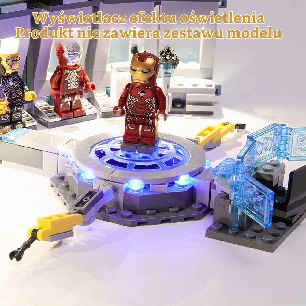 GEAMENT Oświetlenie LED Kompatybilne z LEGO Zbroje Iron Mana 76125 Model do Składania Klocków (Zestaw Modeli Niezawarty)