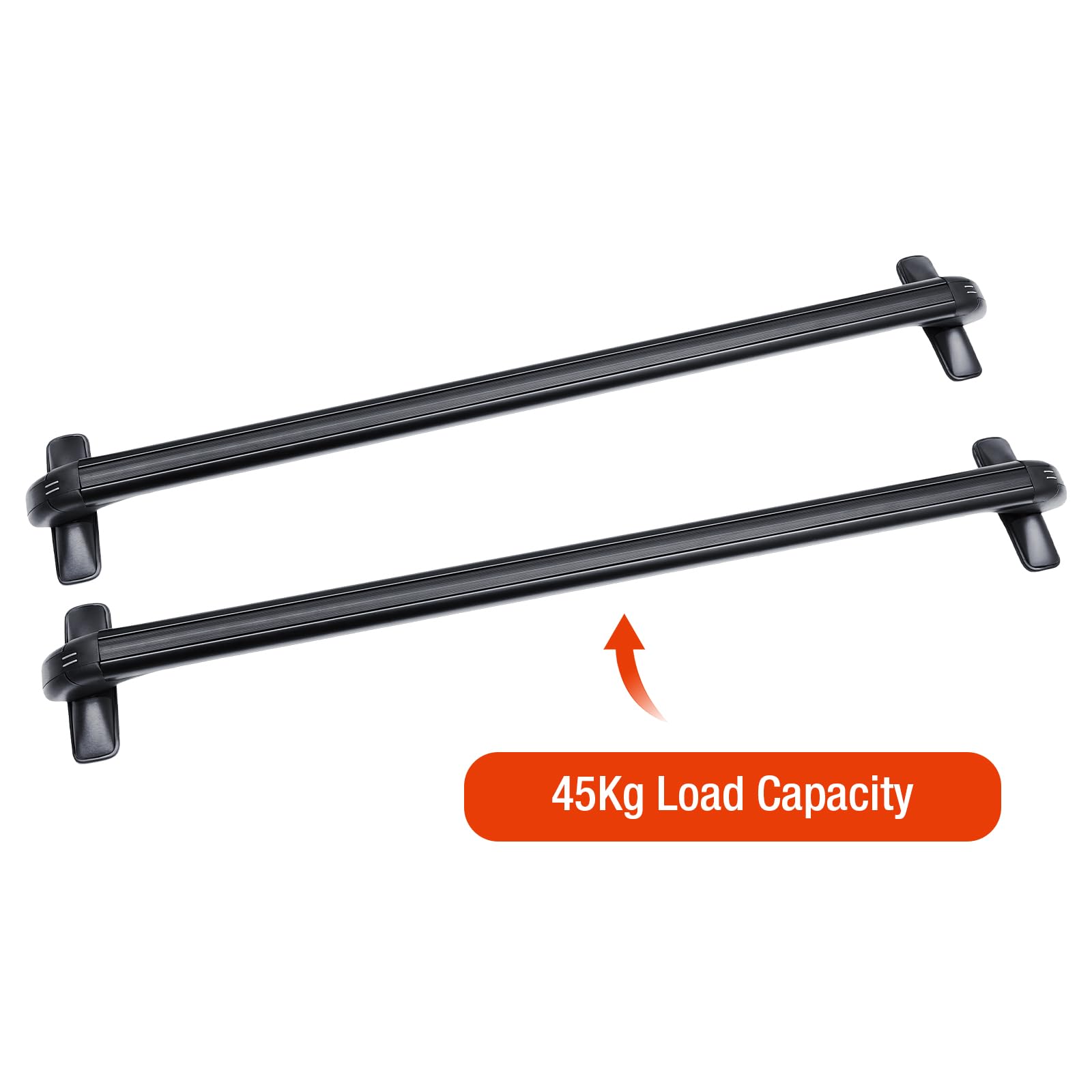 Dachträger Dachgepäckträger Auto Querträger 2 STK. Dachträger 75kg Tragfähigkeit, geeignet für PKW Abstand zwischen Dachrinnen 110–114 cm Einsetzbar für 4- oder 5-türige Fahrzeuge